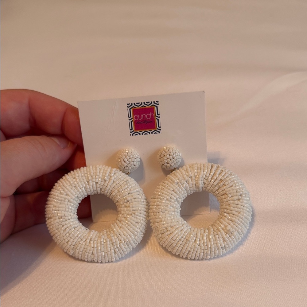 Elegant Beaded Hoop Earrings
